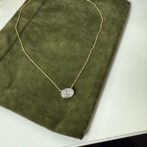 Melinda Maria Gold Necklace with Clear Pendant